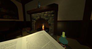 Discipline environment - quiet study with fire